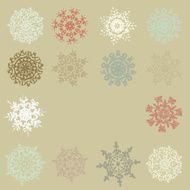 Cute Retro Snowflakes EPS 10