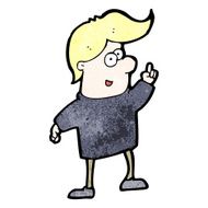 cartoon blond man with idea