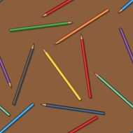 vector seamless pattern of colored pencils