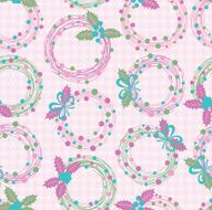 Christmas seamless pattern with festive wreaths N2