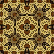 Ornamental round seamless pattern with many details