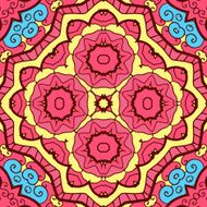 Ornamental round seamless pattern with many details N3