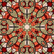 Ornamental round seamless pattern with many details N4
