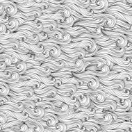 Seamless abstract hand-drawn pattern waves background N5