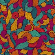 Seamless abstract hand-drawn pattern waves background N12