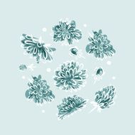 Frozen flowers background for your design