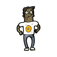 cartoon man in shirt with number zero N3