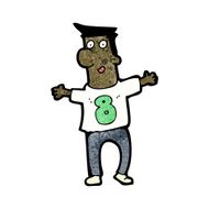 cartoon man in shirt with number eight N4