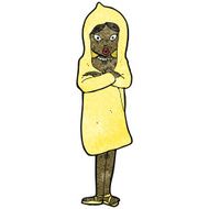 cartoon woman in rain coat N2