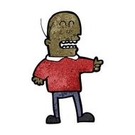 cartoon bald man pointing and laughing N6