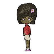 cartoon woman with flower in hair N3