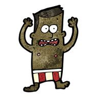 cartoon frightened man in swimming shorts N2