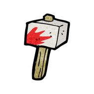 cartoon bloody stone hammer N2