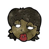 cartoon bored woman N46