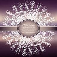 Christmas snowflake on blur background Card template