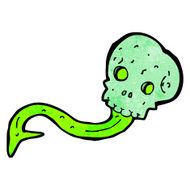 spooky green skull cartoon N4