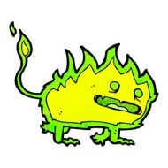 cartoon green fire monster N5