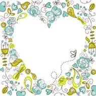 floral background with a Heart Frame N2