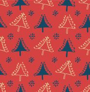 Seamless winter pattern with Christmas trees N2