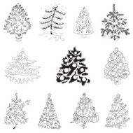 Set of Christmas Trees
