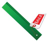 green ruler for sale illustration