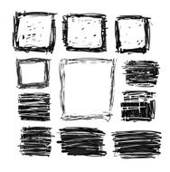hand drawn black squares and rectangles N2