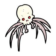 cartoon spooky skull spider N13