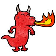 cartoon fire breathing dragon N18