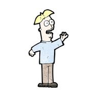 cartoon waving man N104