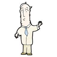 cartoon waving man N105