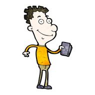 cartoon happy boy with book N2