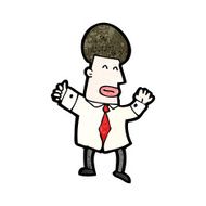 cartoon office guy with big hair N2