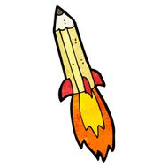 cartoon rocket pencil N4