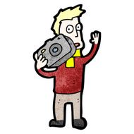 cartoon waving photographer N2