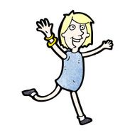 cartoon excited woman N204