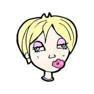 cartoon confused woman N162