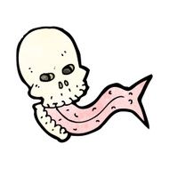 cartoon spooky skull N262