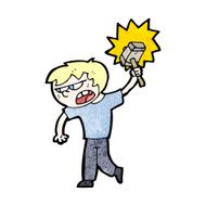 cartoon angry blond boy N4