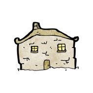 cartoon crumbling old house N6