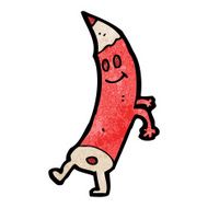 cartoon pencil walking N2