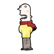 cartoon bald man in scarf N2