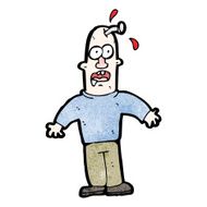 cartoon nail in man's head N2