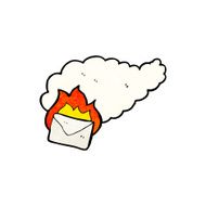 cartoon burning letter N2