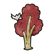 cartoon tree with red leaves N5