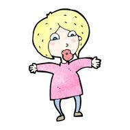 cartoon surprised blond woman N4