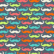 retro seamless pattern with mustache N6