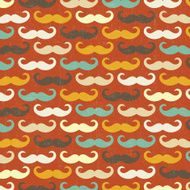 retro seamless pattern with mustache N7
