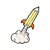 cartoon rocket pencil N5