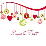 Cute background with hearts and snowflakes