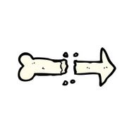 cartoon bone direction sign N5